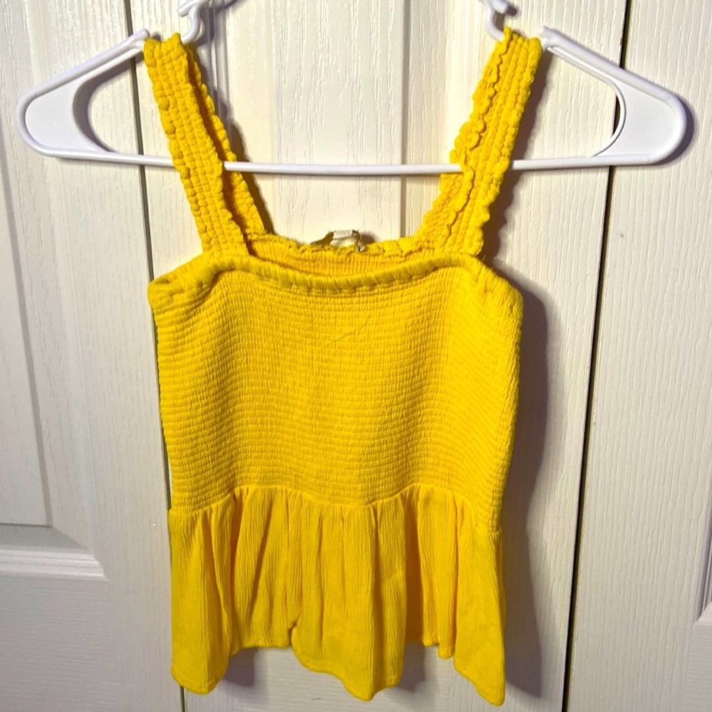Girls yellow smock tank top